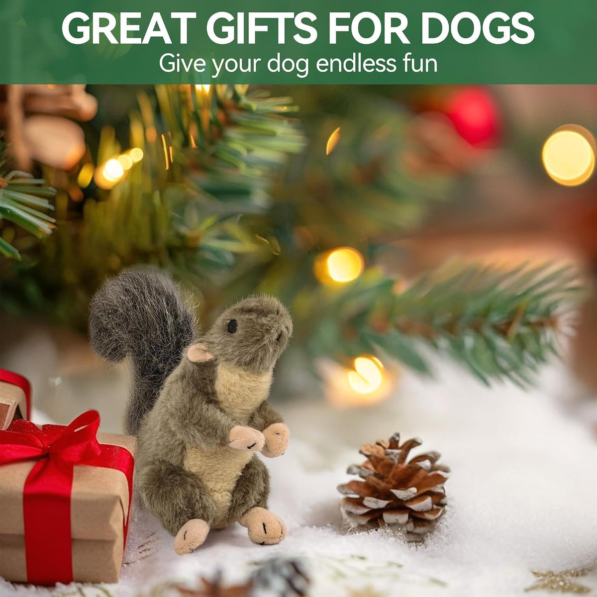 ALL FOR PAWS Classic Squirrel Pet Toys, Small