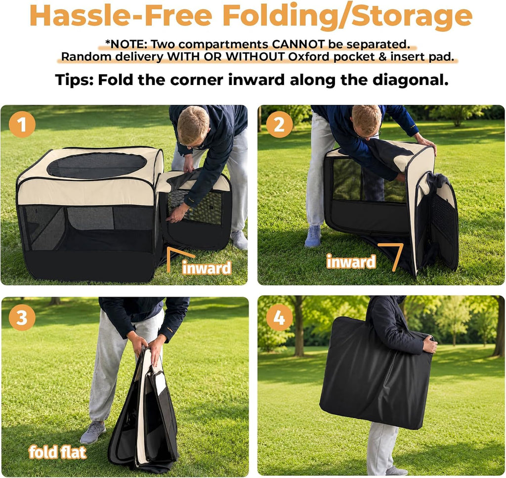 2-in-1 Dog Playpen Portable Cat Playpen, Not Separated, No Assembly