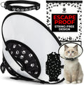 Cat Recovery Cone and Vest Kit After Surgery, Stop Licking, Black Small