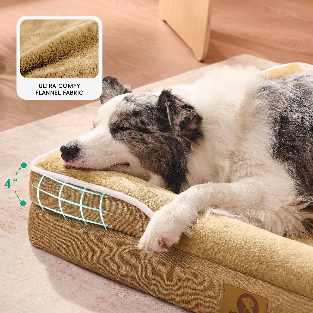 Homemate Dog Bed Extra Large Size Dog: 48"x35" Orthopedic Pet Bed with Toy