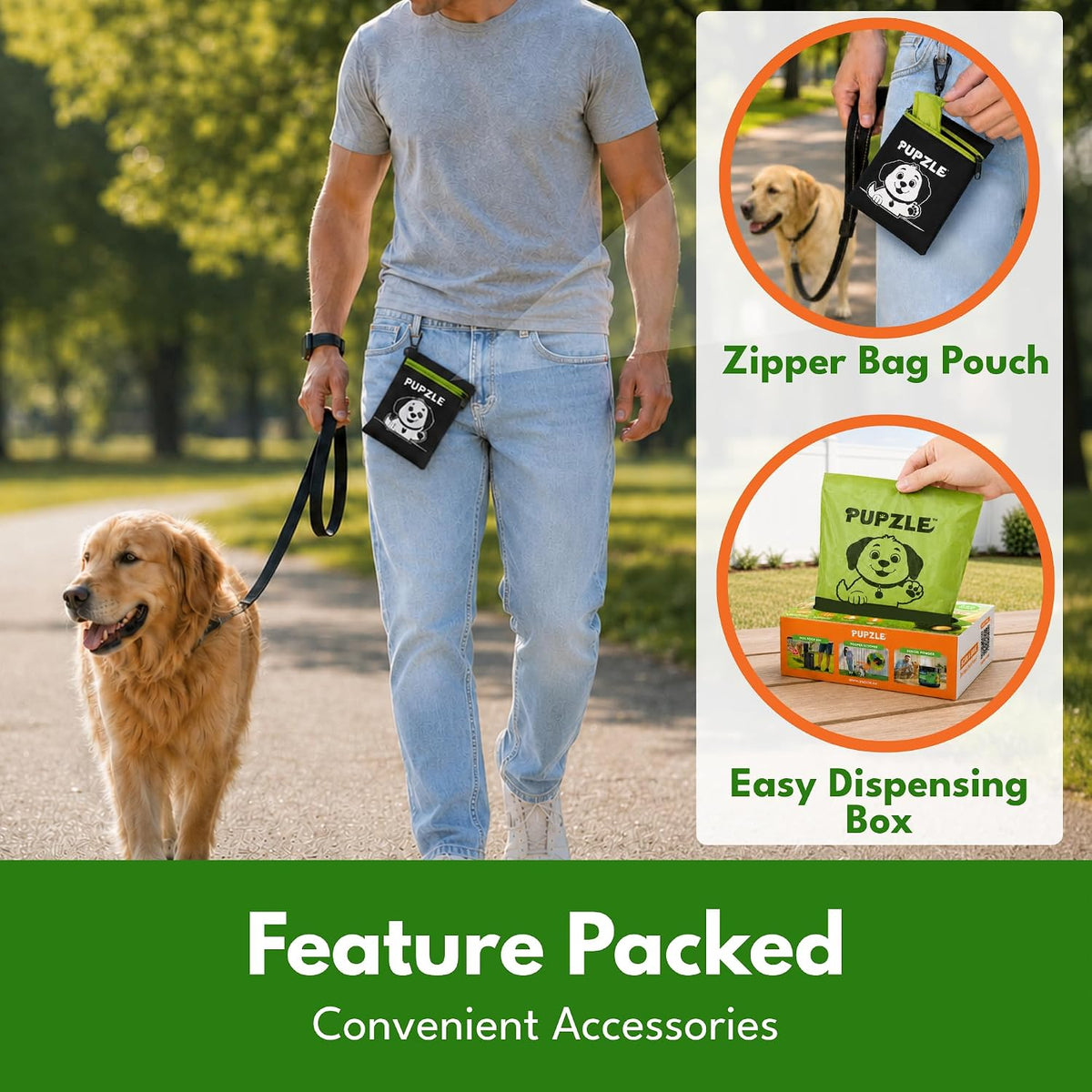 Pupzle 2-Ply Thick Dog Poop Bags For Dogs, Multi-layered Hand Protection | Thick Dog Poop Bags and Odor Blocking Heavy Duty Large Doggy Bags, Includes Pouch, Lavender Scented 250 Bags For Pet Waste