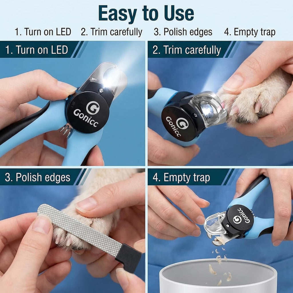 gonicc LED Pet Nail Clippers for Dogs & Cats