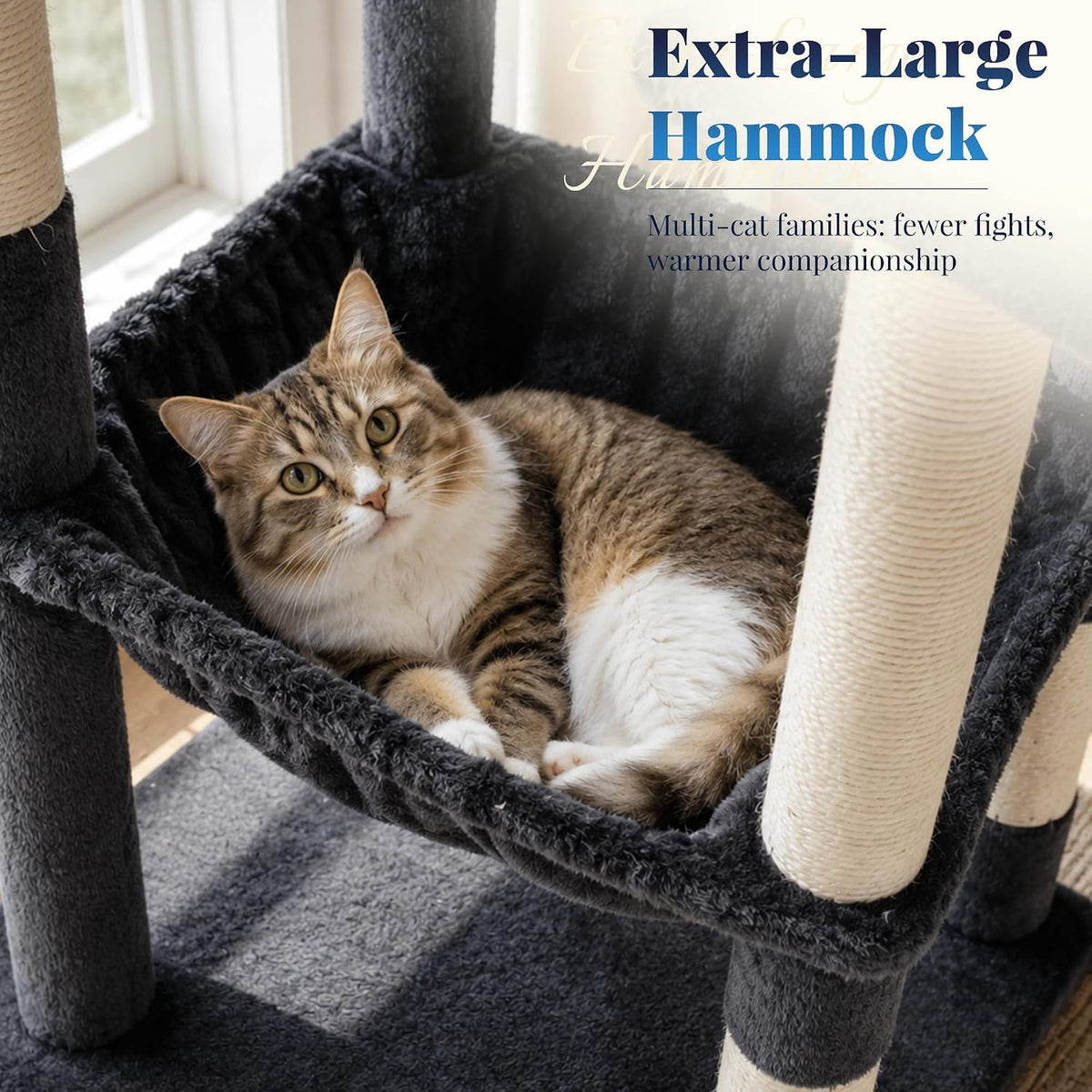 Hey-brother Cat Tree Tower for Indoor Corner with Spacious Condo, MPJ062G
