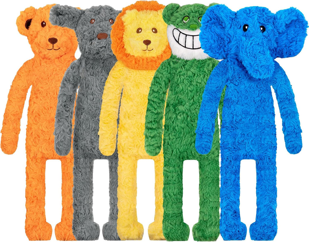 SHARLOVY No Stuffing Dog Toys 5 Pack, Crinkle Interactive Dogs Toy for Boredom, Puppy Toys for Teething to Keep Them Busy, Cute Squeaky Dogs Toy for Small, Medium, and Large Breed