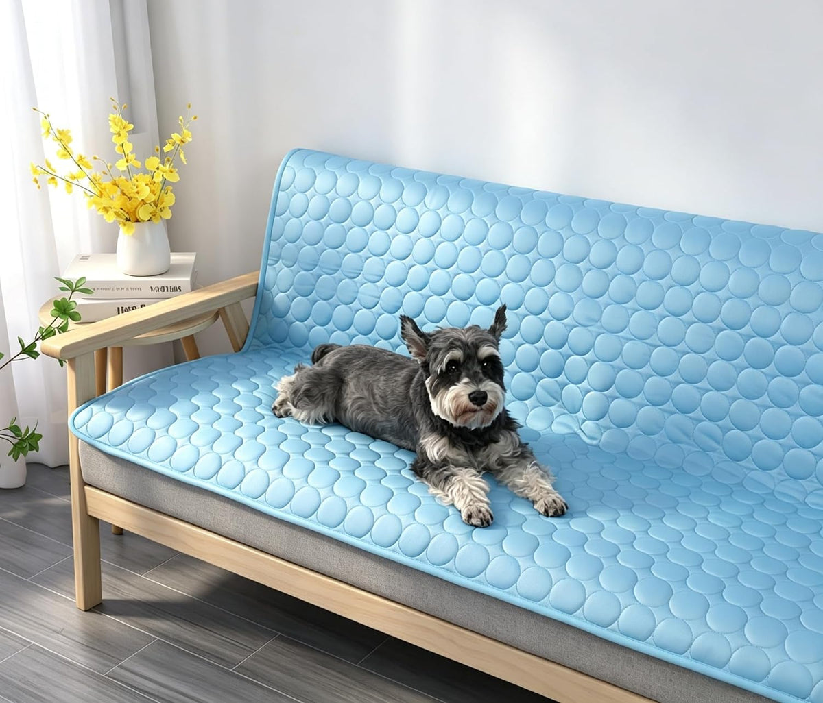 Dog Cooling Mat, 40”x28” Arc Chill Ice Silk Cooling Pad for Dogs, Q-MAX > 0.5 Cool Summer Pet Sleeping Mat, Hydrophobic Washable Non-Slip Mat, Non-Toxic All-Season Use & Portable for Travel