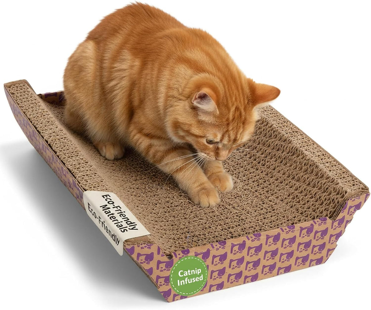 SmartyKat Super Scratcher Chaise Corrugated Cat Scratcher,Catnip Infusion Technology - Brown,One Size,(Pack of 6)