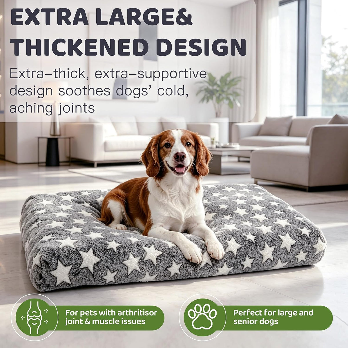 Orthopedic Dog Bed for Large Dogs with Removable Washable Cover