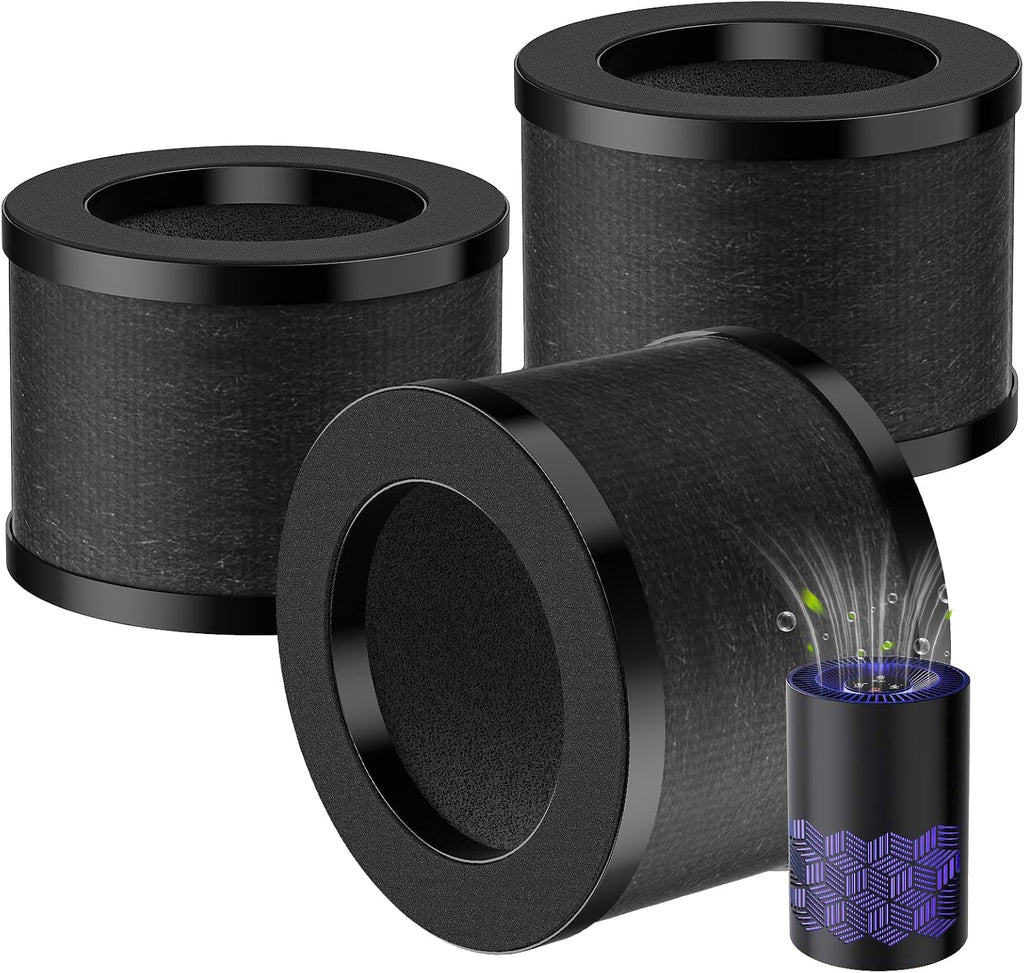 3 Pack KN6391 Replacement Filter for FreAire & VOOPNU Air Purifier, Black