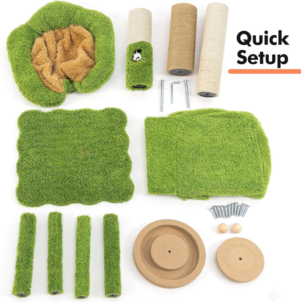 WOOCHPET Cat Tree with Sisal Scratching Posts and Cat Toys for Indoor Kittens