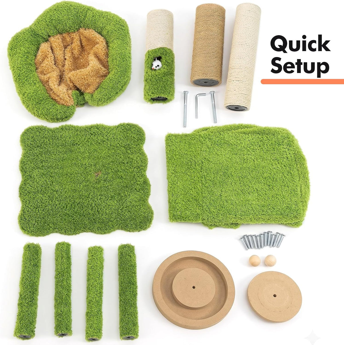 WOOCHPET Cat Tree with Sisal Scratching Posts and Cat Toys for Indoor Kittens