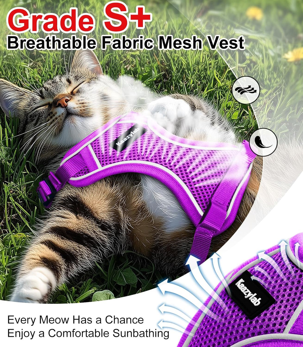 Cat Harness and Leash for Walking Escape Proof Soft Adjustable Cat Leash