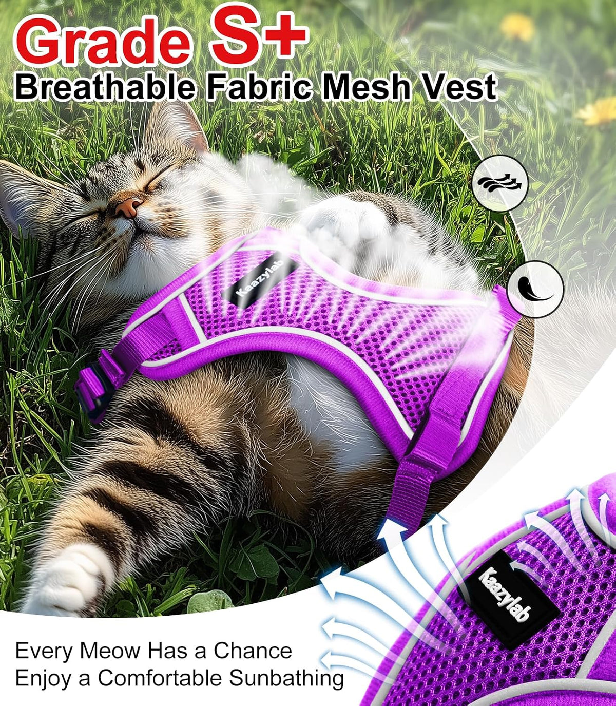 Cat Harness and Leash for Walking Escape Proof Soft Adjustable Cat Leash