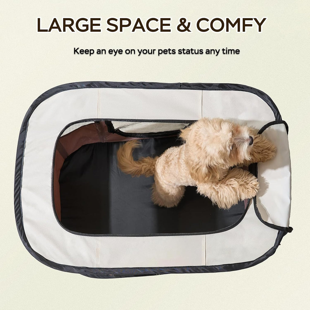 XRG Foldable Pet Playpen,Indoor Cat cage Puppy Crates L(35.4"x27.6"x23.6")
