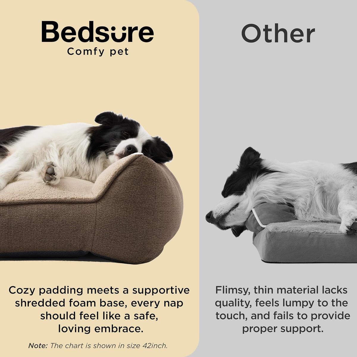 Bedsure SupportMax® Extra Thick Orthopedic Dog Bed Medium Size Dog