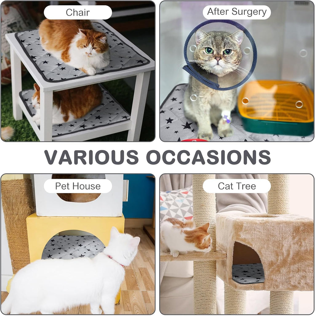 Namalu 4 Pack Self Warming Cat Bed, Gray, 18'' X 18'', Square