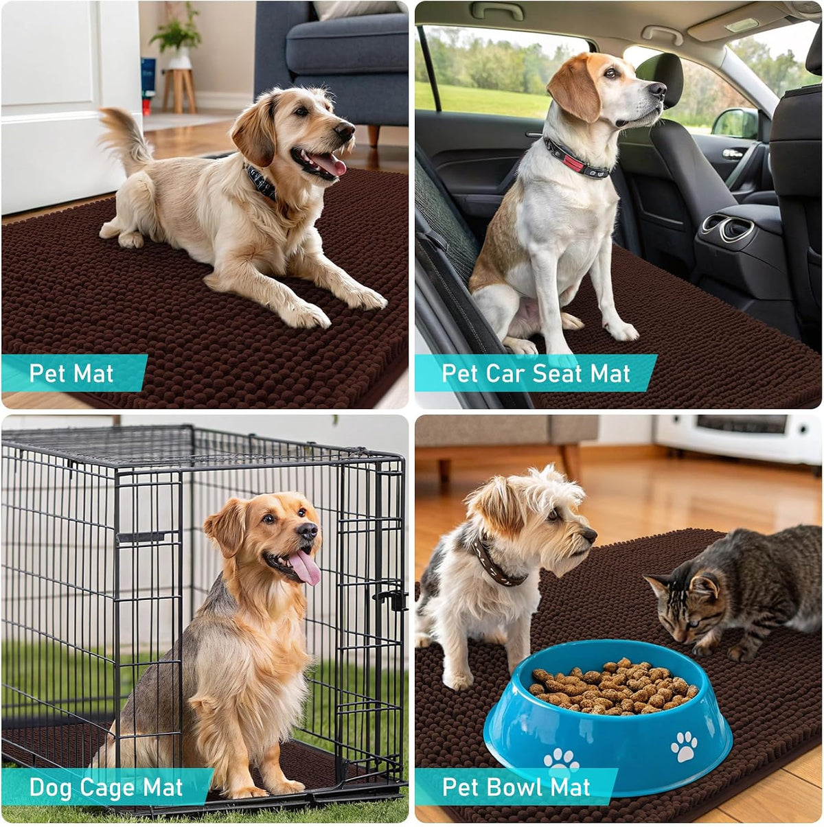 OLANLY Dog Door Mat for Muddy Paws 35x24, Super Absorbent Chenille Mud Mat