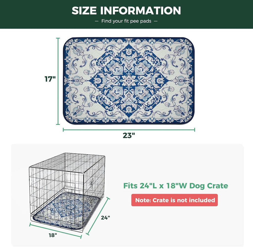 FXW Washable Pee Pads for Dogs, Super Absorbent, 17" x 23", 2 Packs | Machine washable, Non-slip backing