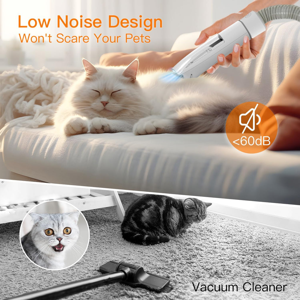 Fixr Pet Grooming Vacuum & Dog Hair Vacuum, 12000Pa Powerful Pet Grooming Kit with 2L Large Dust Cup, Low Noise Dog Vacuum for Shedding Grooming Hair, 3 Suction Levels, 5 Grooming Tools