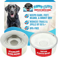 Stainless Steel Dripless Water Bowl with Tritan Plastic Lid, Holds 1 Gal, Reduces Spills & Trails Up to 85%+, Water Bowl for Giant Breed Dogs (86-130 lbs), The Original Slobber Stopper 