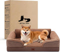 Large Orthopedic Dog Bed for Medium Dogs Removable Washable, Brown