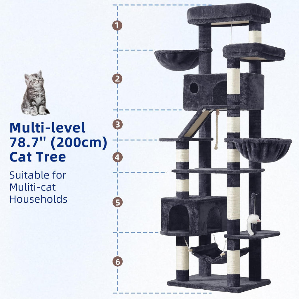 Gitelsnour Tall Cat Tree Tower for for Multiple Cats, Large Condo, GCT031G