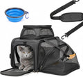 JUNGYOON Cat Carrier, Expandable Airline-Approved Soft-Sided Pet Travel Bag for Cats, Small Dogs & Small Pets, Breathable Mesh Design with Multi-Pockets & Fleece Pad (Dark Grey)