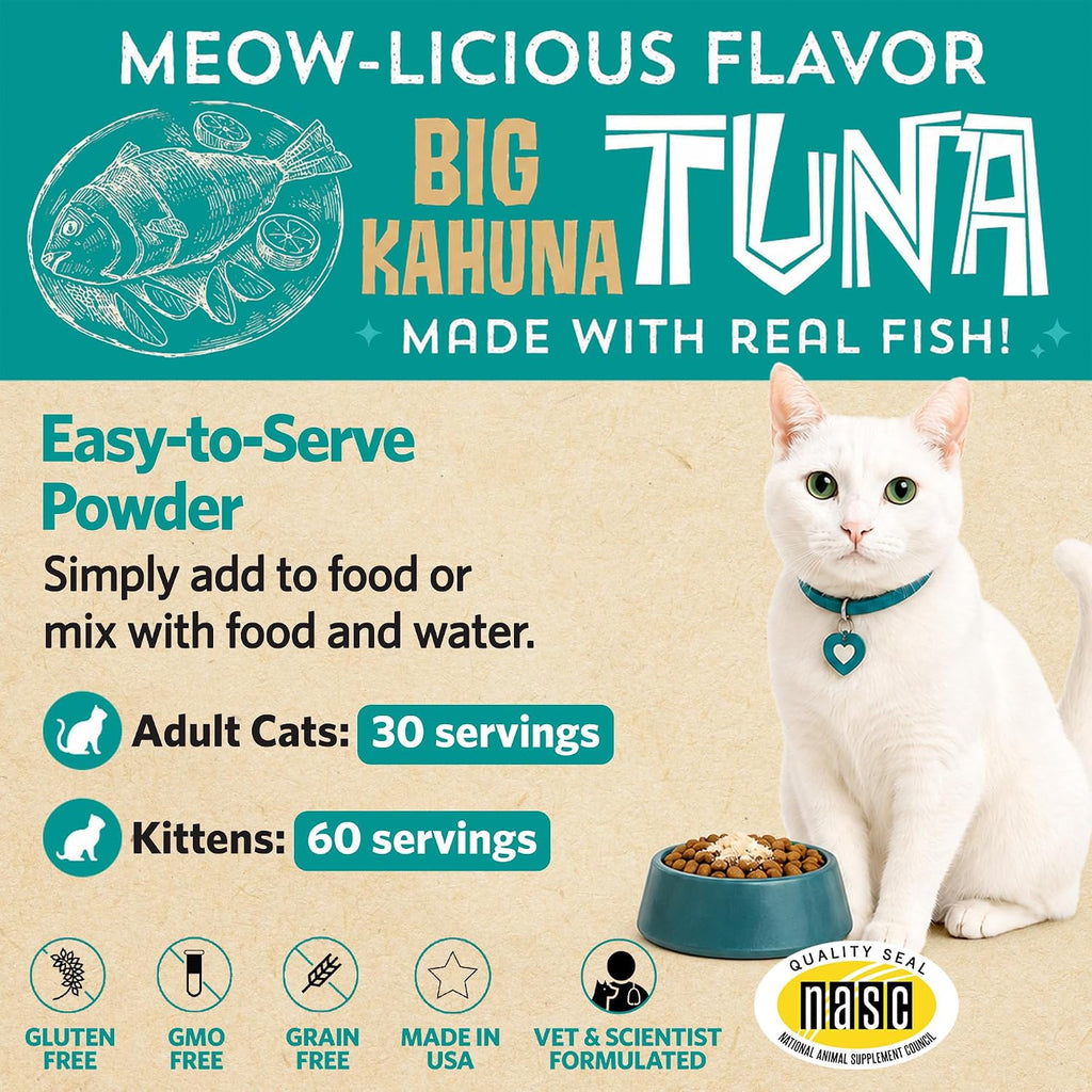 Meowbiotics Good Guts Probiotic Powder for Cats, Tuna Flavor, 30 Days