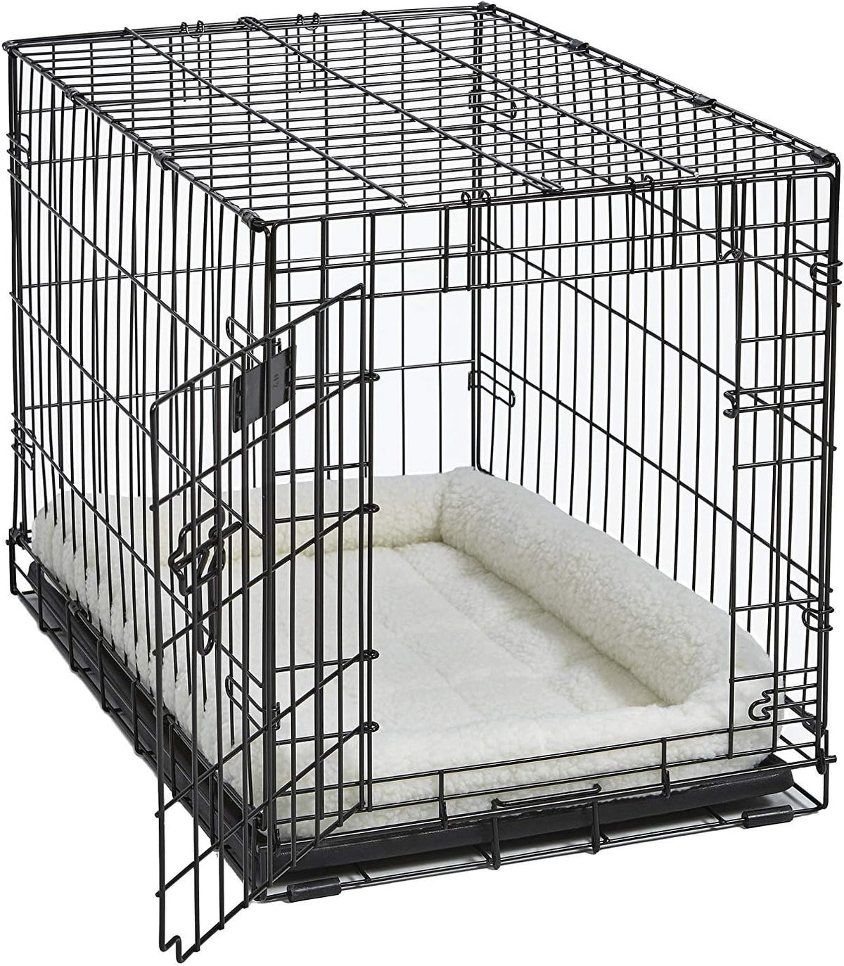 MidWest Homes for Pets QuietTime Dog Bed - White Fleece Bolster, Ultra-Soft and Machine Washable, Fits 30-Inch Crates and Carriers, for Medium Breed Dogs