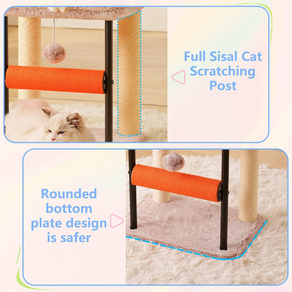 Hey-brother Cat Tree, Sturdy Tower with Sisal-Wrapped Columns, MPJ010SMU
