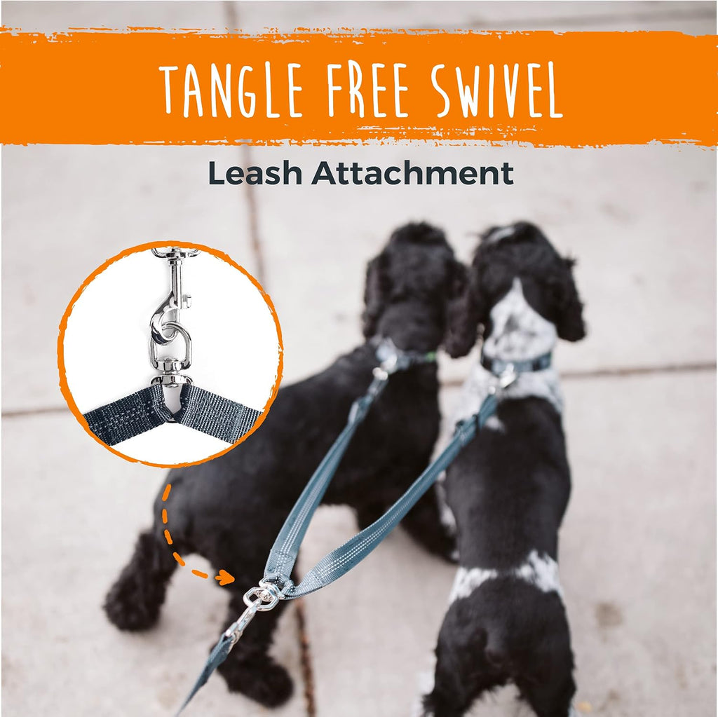 Mighty Paw Double Dog Leash, No Tangle Adjustable Split Lead for Two Dogs