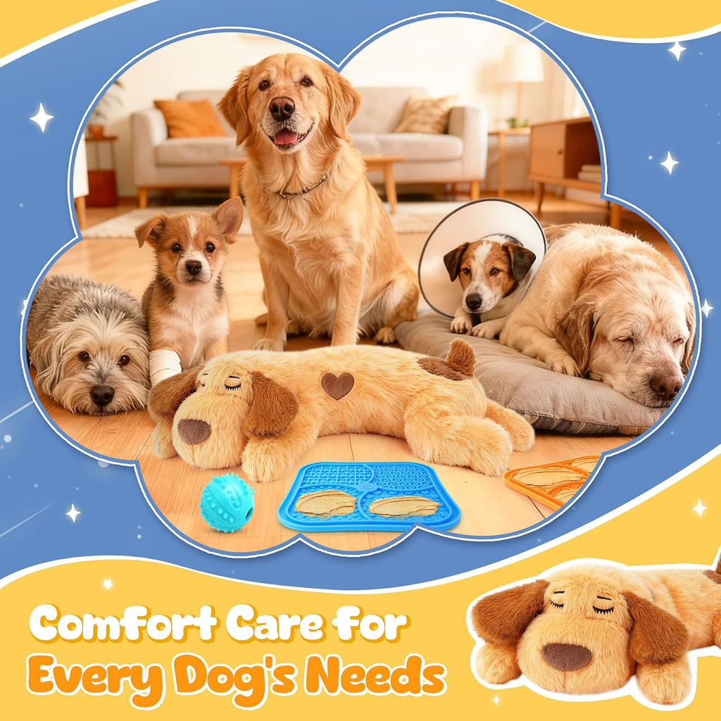 Heartbeat Puppy for Dogs, Calming Set with Lick Mat, Puppy Essentials