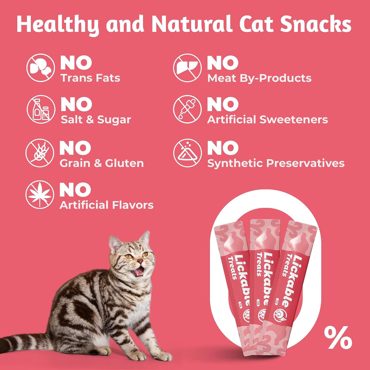 Just Try Taurine Lickable Cat Treats, Creamy Squeezable Purée with Goat Mlik, Taurine & Vitamin E, Support Heart & Vision, Grain Free, 0.5 Ounces Each 20 Tubes