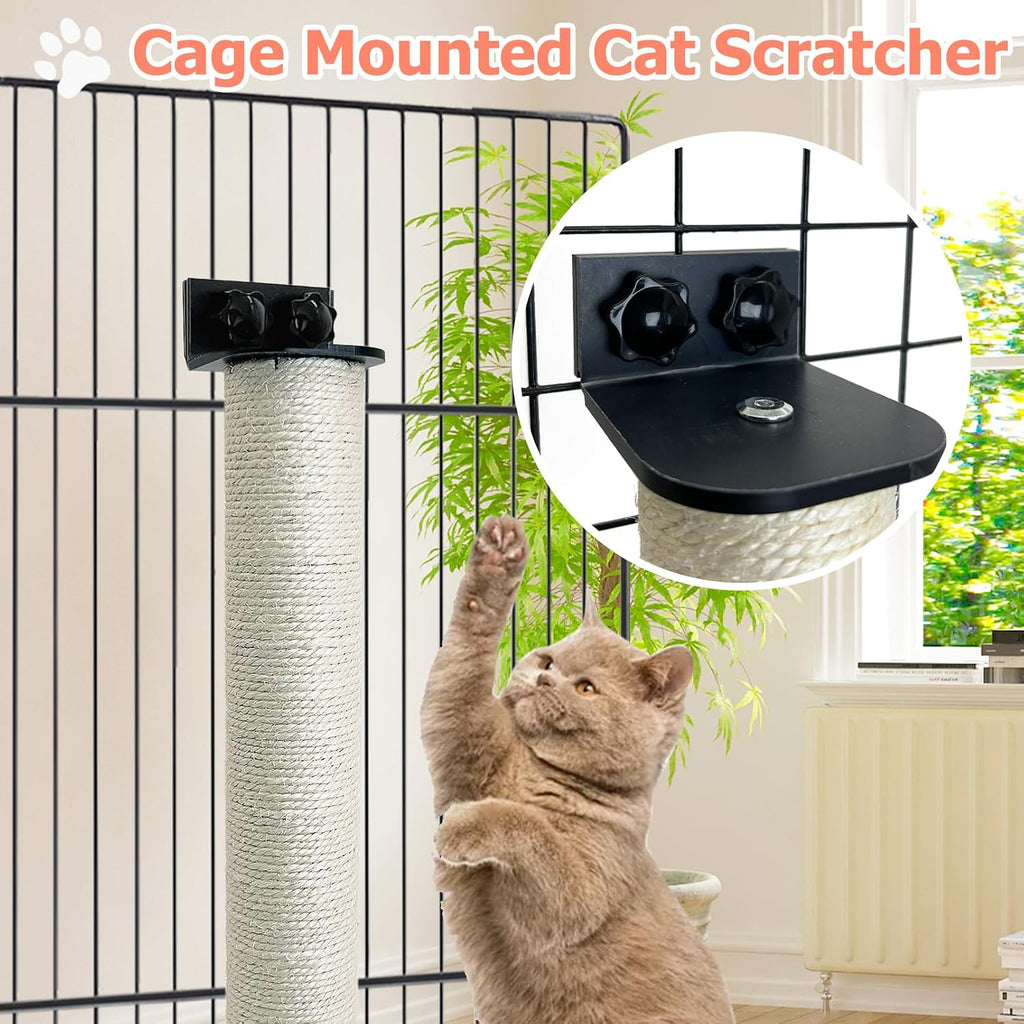 Cat Scratching Post Wall Mounted 2-in-1 Cage Mount Cat Scratcher