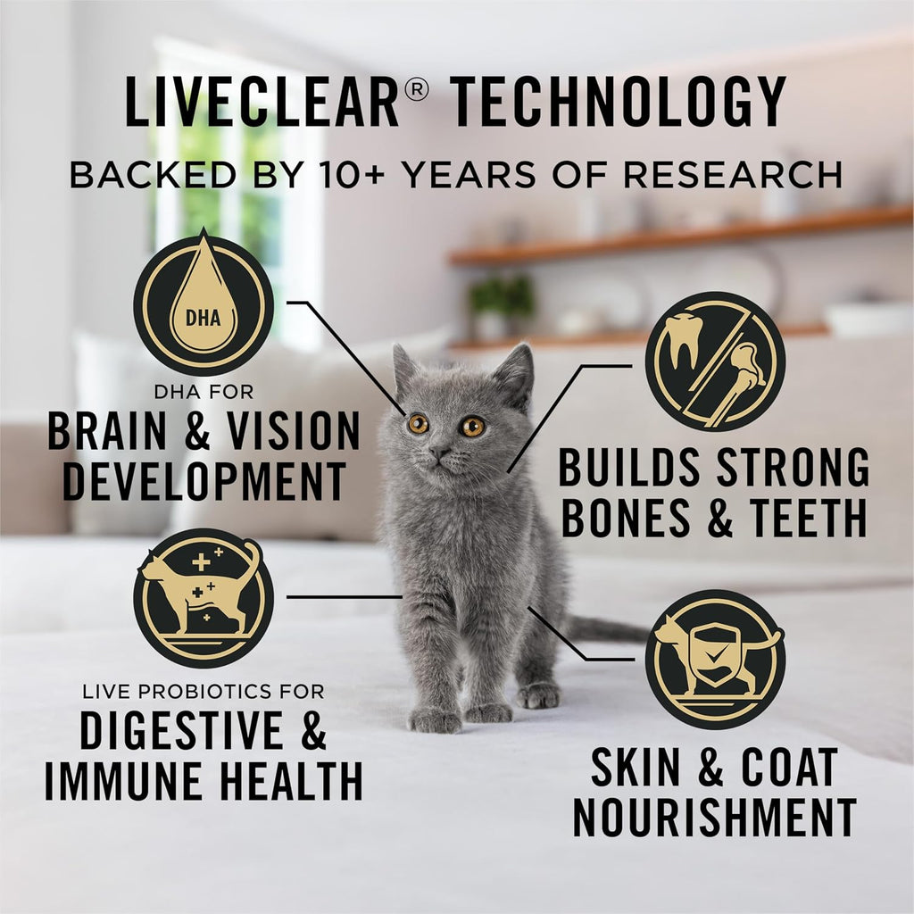Purina Pro Plan LiveClear Dry Kitten Food, Chicken & Rice, 3.2 lb Bag