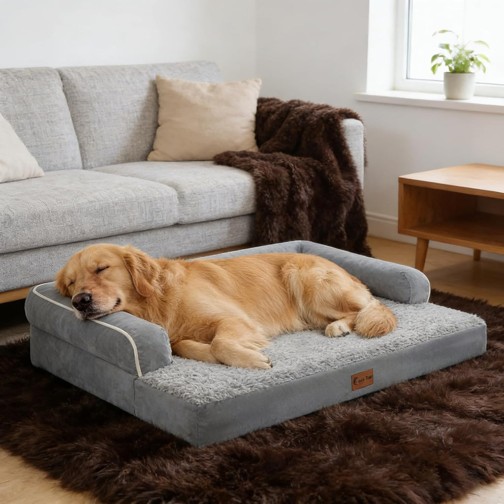 Orthopedic Washable Dog Bed for Extra Large Dogs, 45x35in, Grey