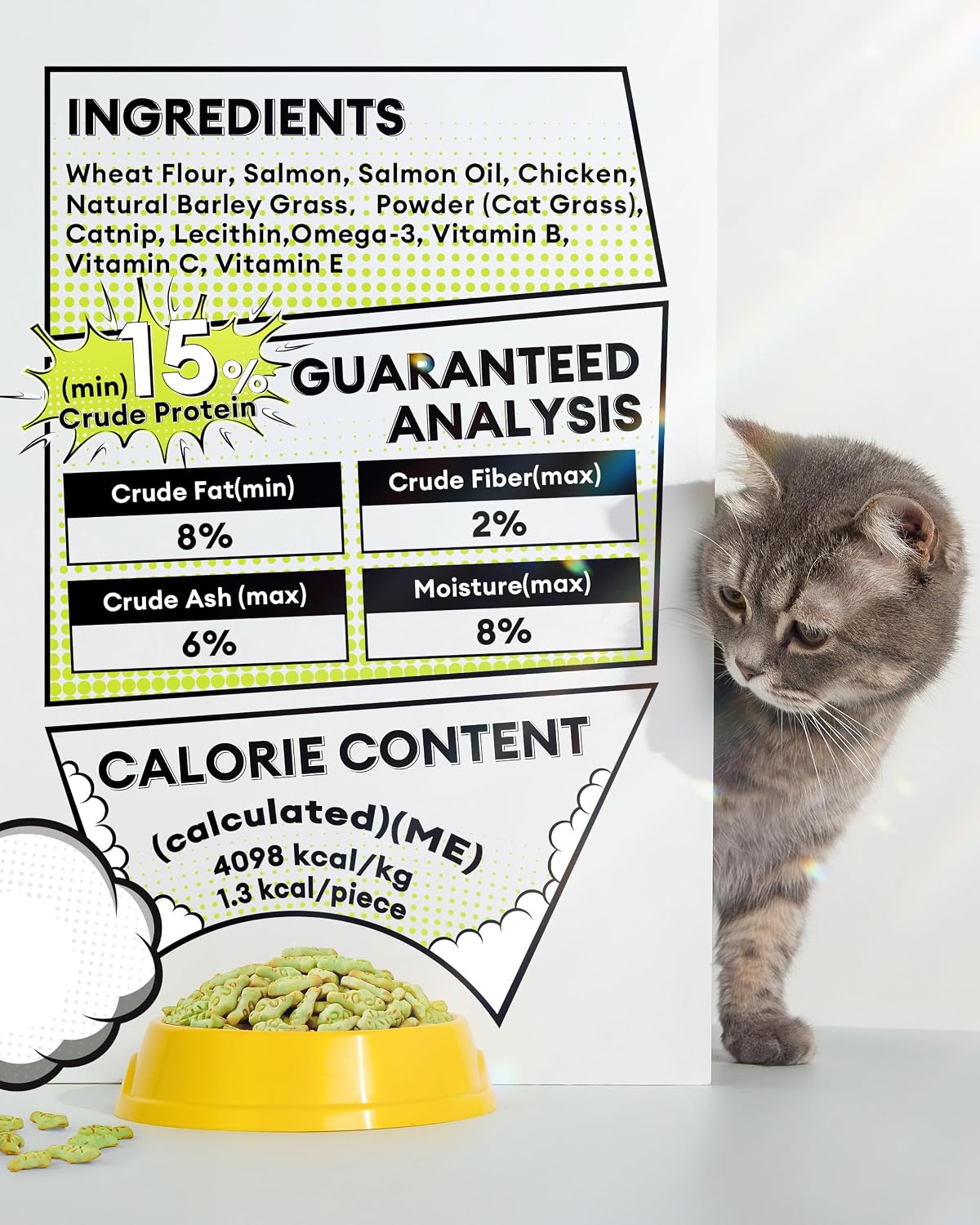 17.63oz Cat Grass Treats for Hairball Control, Digestive
