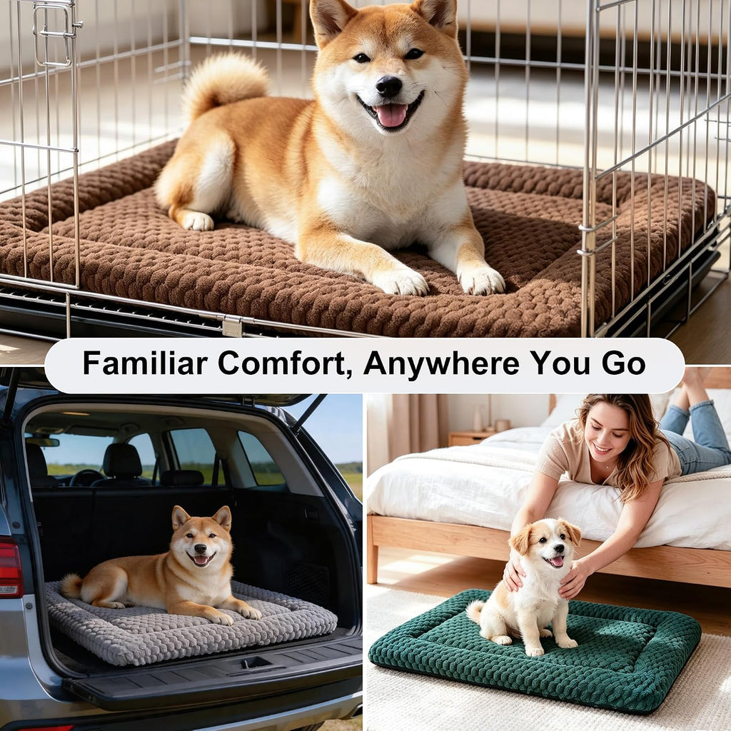 Dog Bed Mat, Soft Dog Beds - Portable Crate Pad for Dogs & Cats