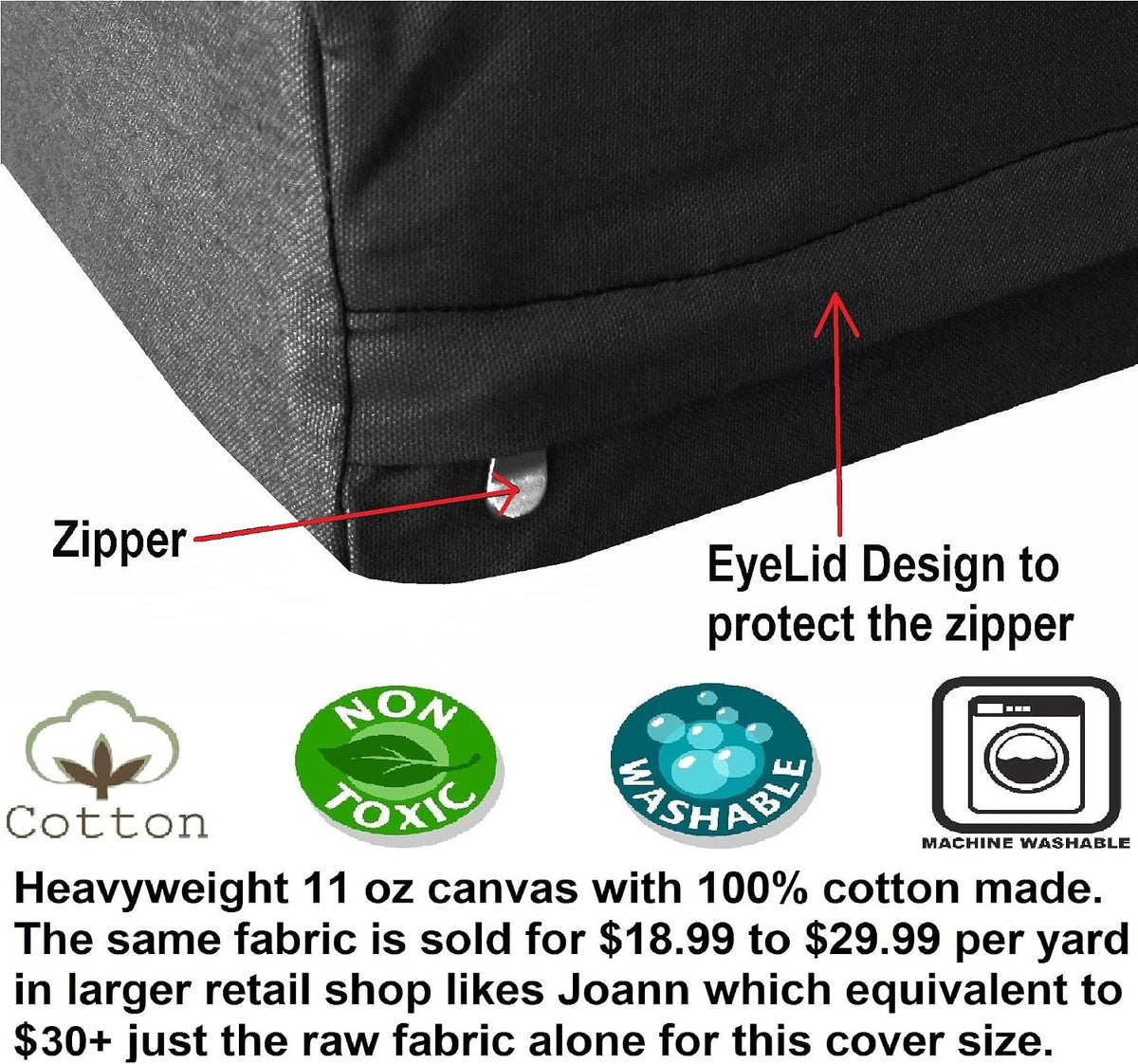 Dogbed4less Large Orthopedic Gel Infused Memory Foam Dog Bed, Waterproof Liner with Durable Canvas Cover, 41X27X4 Inch, Black (Fit 42X28 Crate)