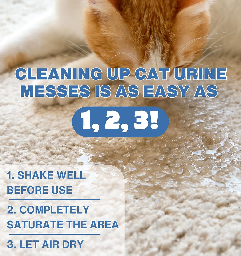 Instantly Urine Odor Remover & Eliminator for Cat Urine - Neutralizer of Cat Pee, Oxidized Based Urine Cleaner Solution for Carpets, Rugs, Mattress, etc. 32 oz bottle (1 Quart)
