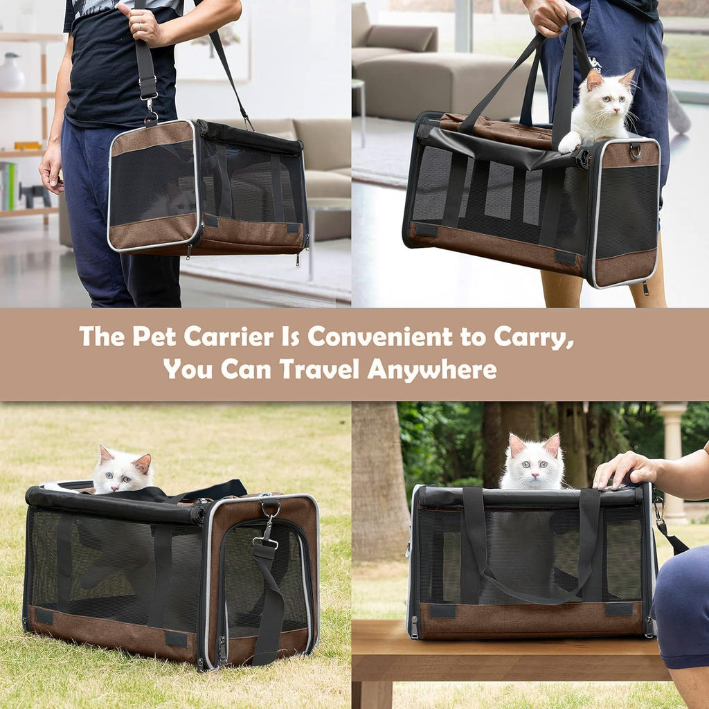 GAPZER Pet Carrier for Large Cat Soft-Sided Animal Traveling Bag up to 20lb