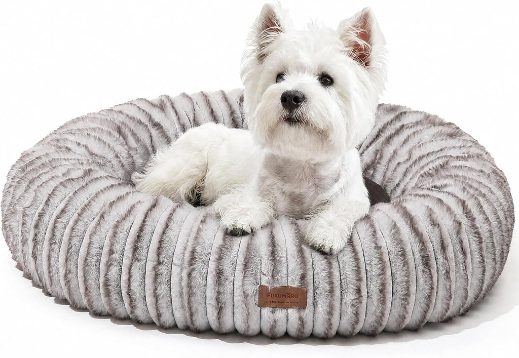 FUKUMARU Dog Bed, 30" Orthopedic Dog Beds for Medium Dogs, Donut Cat Beds
