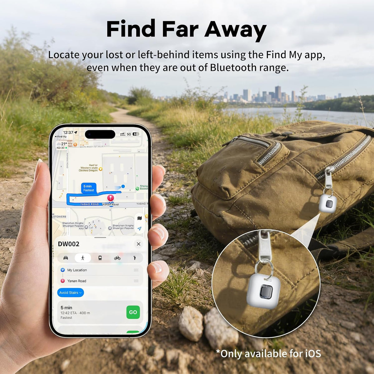 Hoxe Air Tracker Tags-4 Pack for iOS & Android, Smart Tag for Key, Bag, Pet