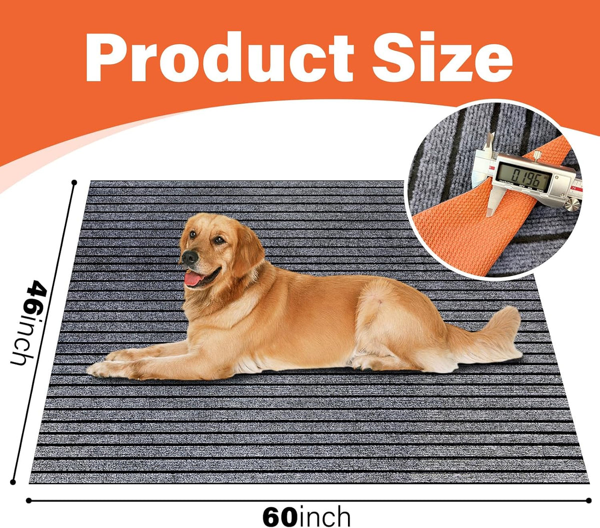 46" X 60" Mat for Under Dog Crate，Pad Dog Crate Mat Liner Floor Protector Washable Absorb Non-Slip Waterproof for Kennel Training, Protects Floors Easy Clean Cuttable