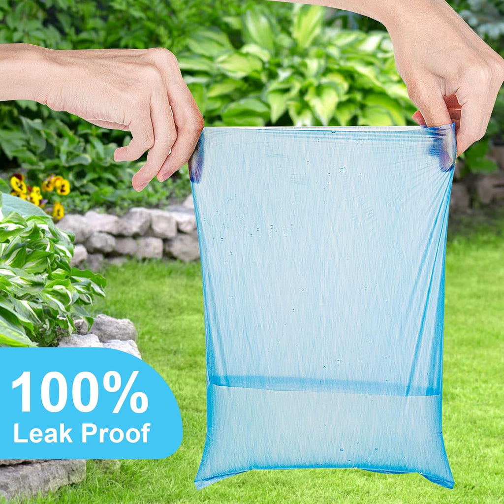 Depets Dog Poop Bags Rolls, Thick Doggie Poop Bag with Dispenser, 160 Count | Leak-Proof Dog Waste Bags, Unscented, for Dog Puppy Outdoor Walking & Travel, Dispenser & Clip Included, 11.8 × 8.7 in, Blue