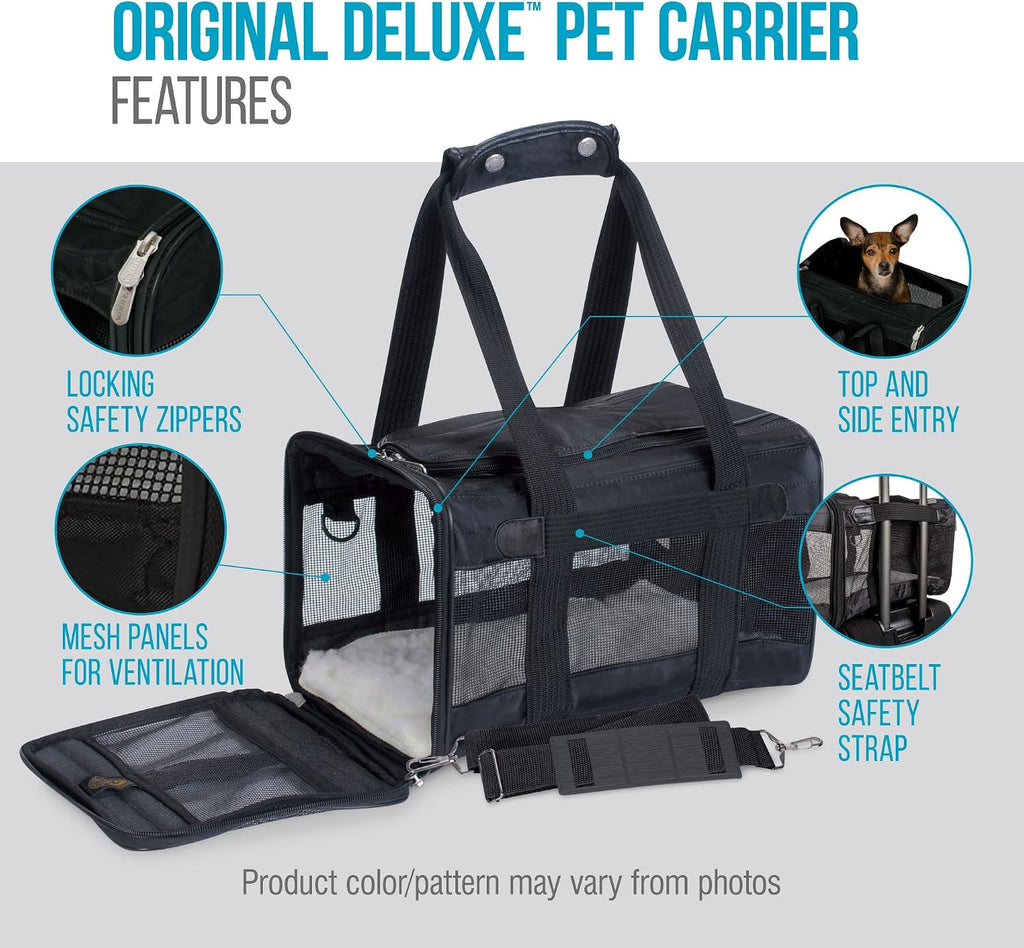 Sherpa Original Deluxe Travel Pet Carrier, Airline Approved & Guaranteed On Board - Black Lattice, Small