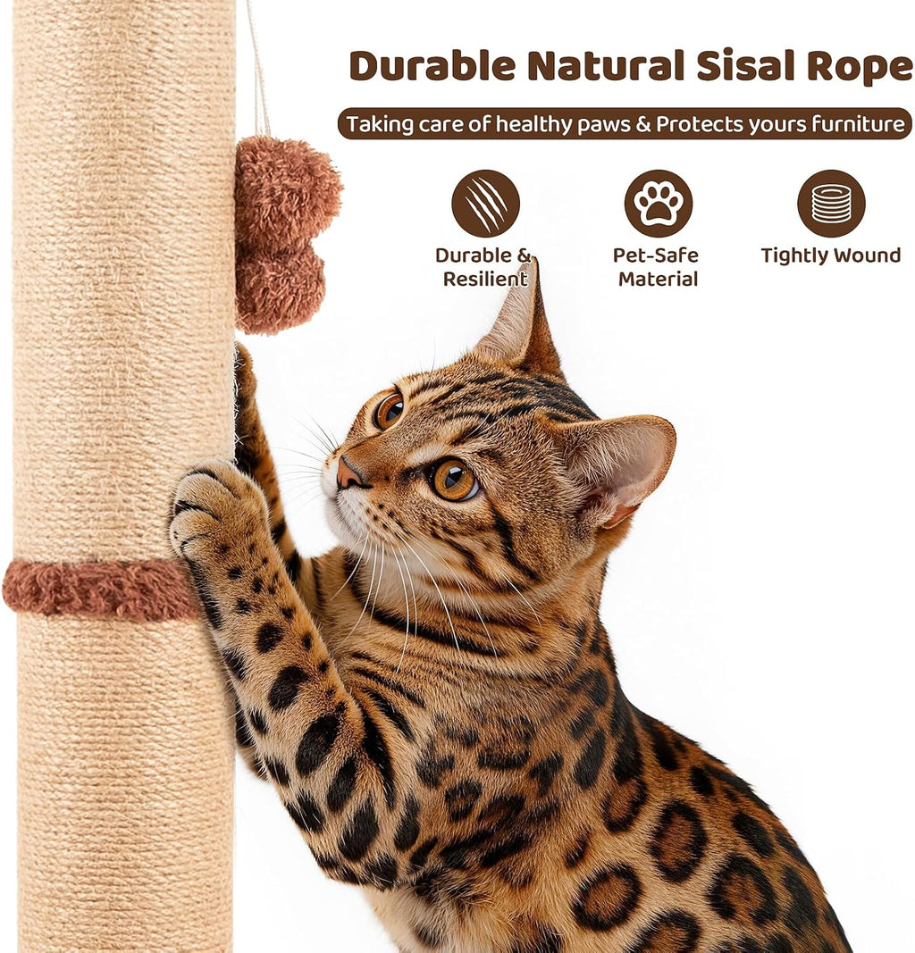 【Material Upgrade】 Famifit 53.6" Palm Tree Cat Scratching Post, Tall Tree