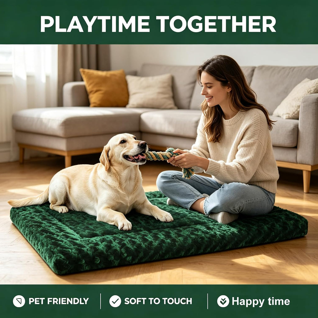 Dog Bed Mat - Comfortable Kennel Pad, Multi-Purpose Crate Bed & Mats for Dogs & Cats – Soft Crate Mat for Dog & Cat