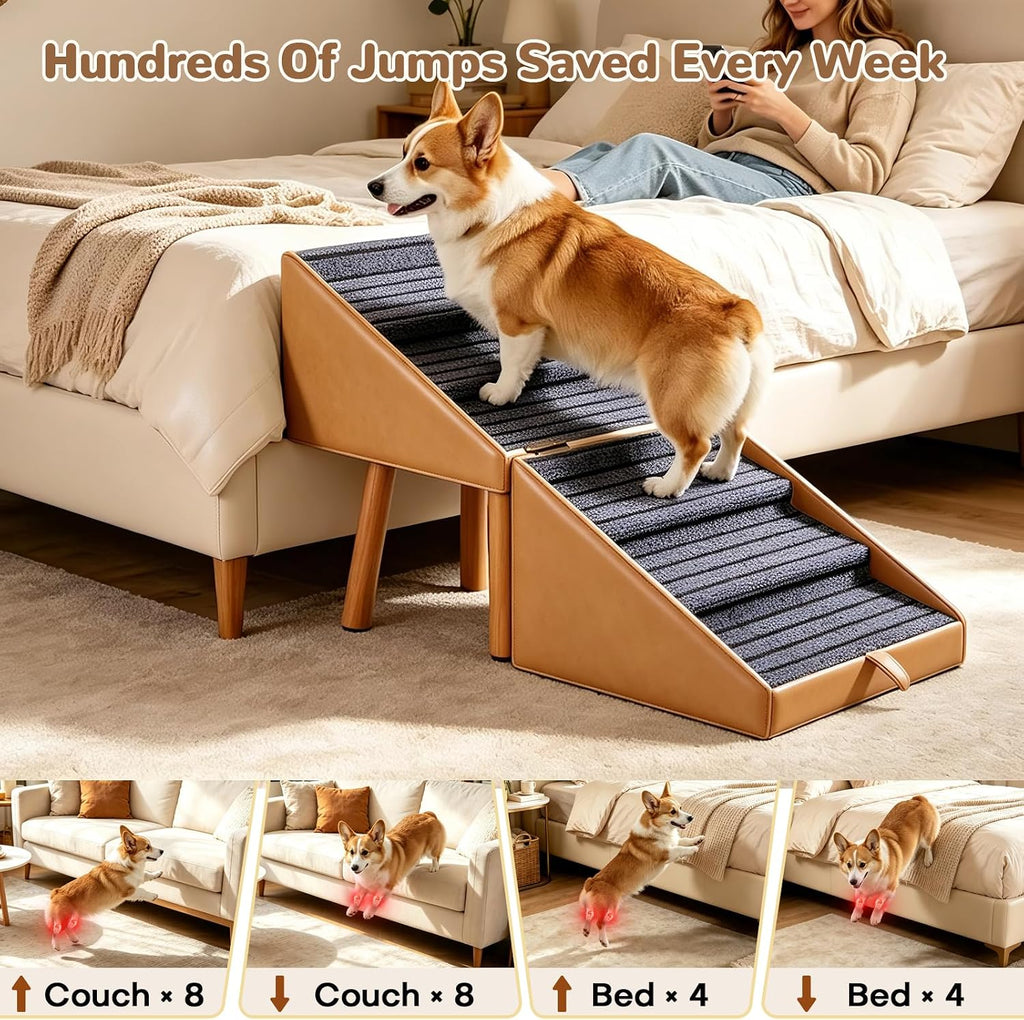 Pet Stairs for High Beds Foldable,Dog Steps for Large Dogs 21.06" H