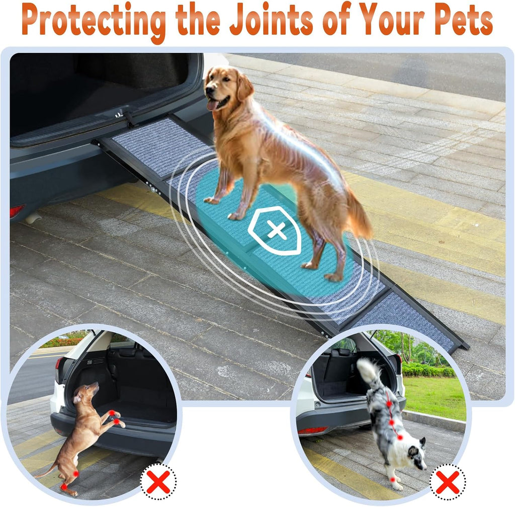 71" Long Dog Ramp for Car, Foldable Pet Dog Ramps for Large Dogs for Truck
