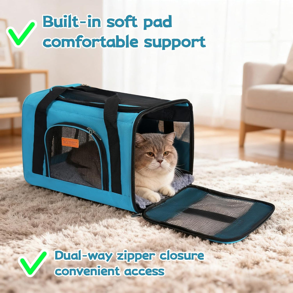 ROYPET Cat Carrier, Portable Pet Carrier Bag, Blue